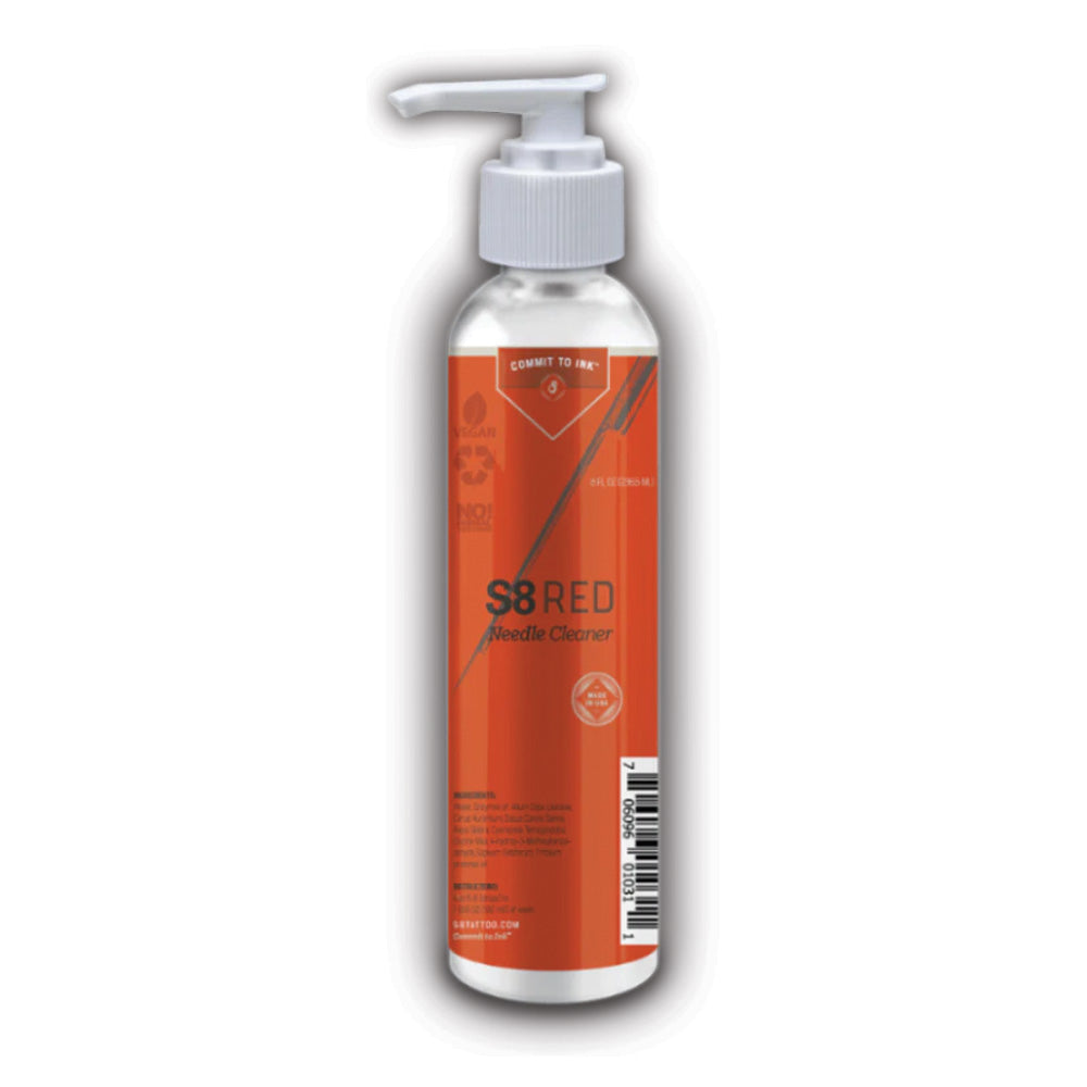 S8 RED Stencil Needle Cleaner 8oz Bottle