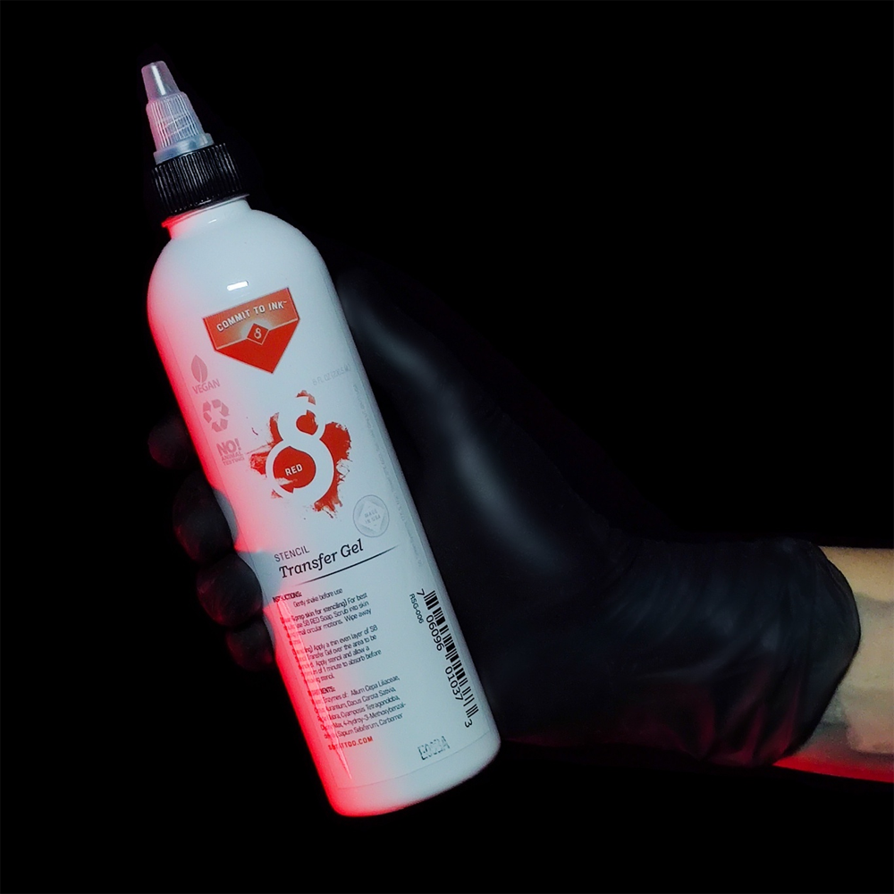 S8 RED Stencil Transfer Gel 8oz bottle