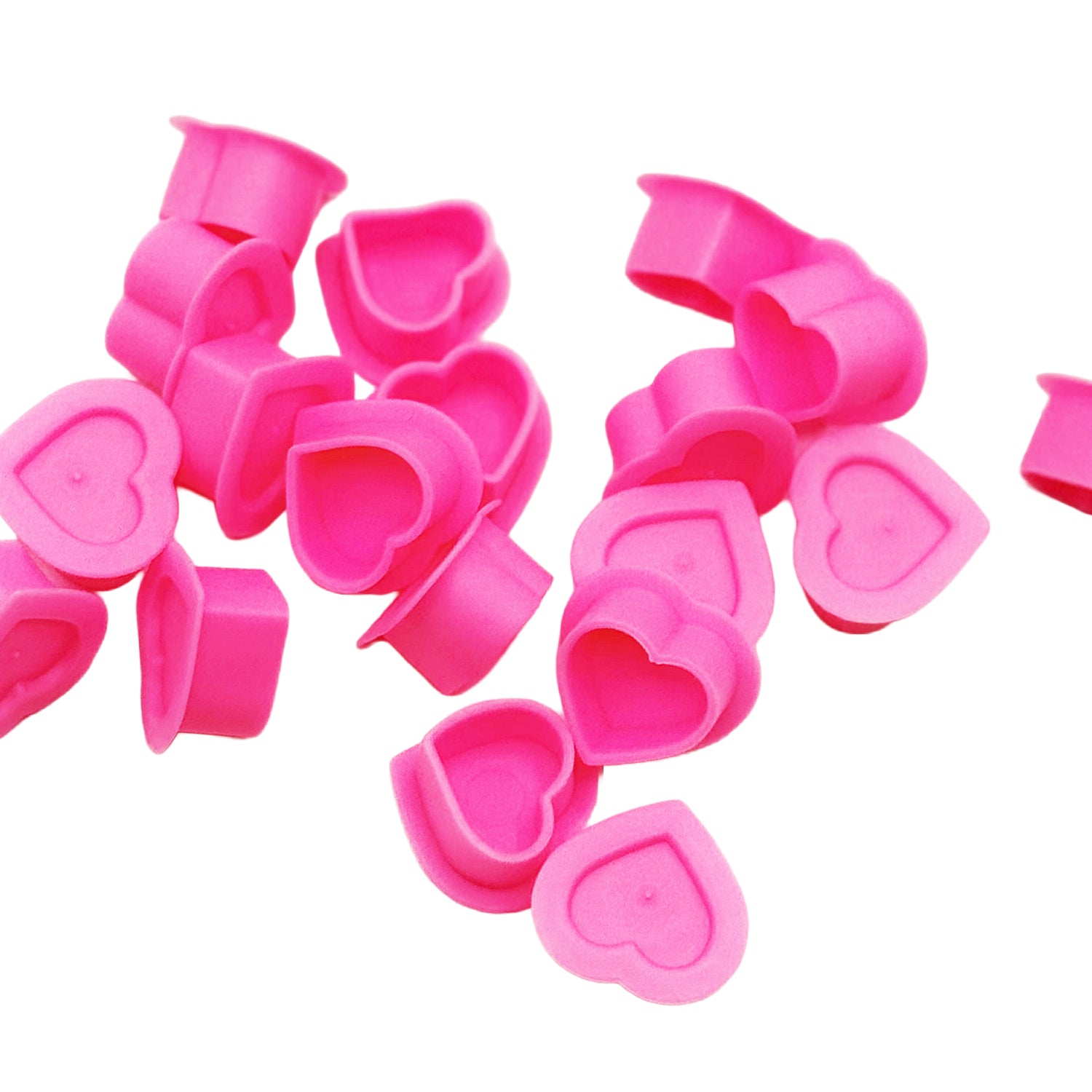 Silicone Heart Ink Cap Pink 12mm (200)