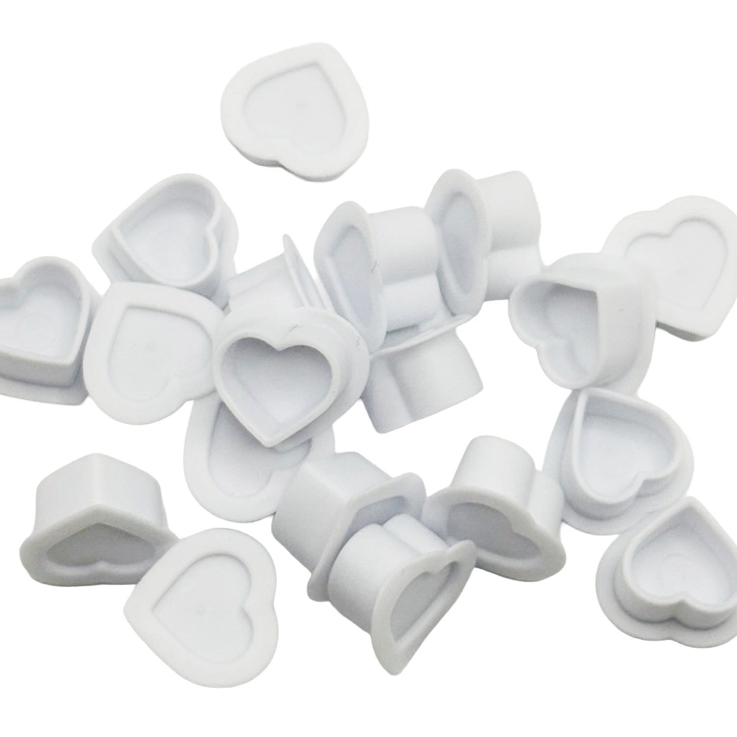 Silicone Heart Ink Cap White 12mm (200)