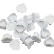 Silicone Heart Ink Cap White 12mm (200)