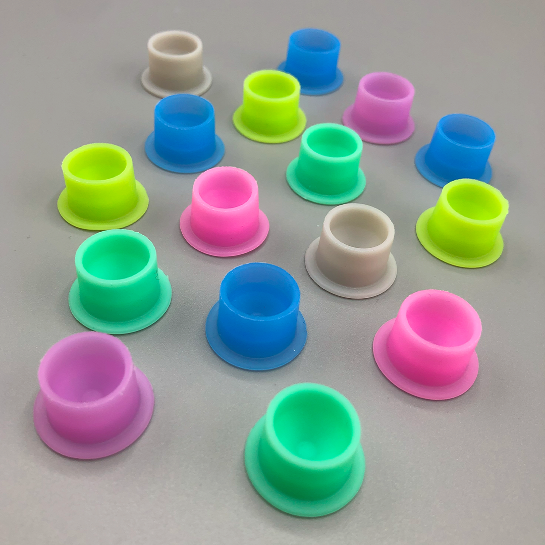 Silicone Round Ink Cap (Mixed Colours) 12mm (100)