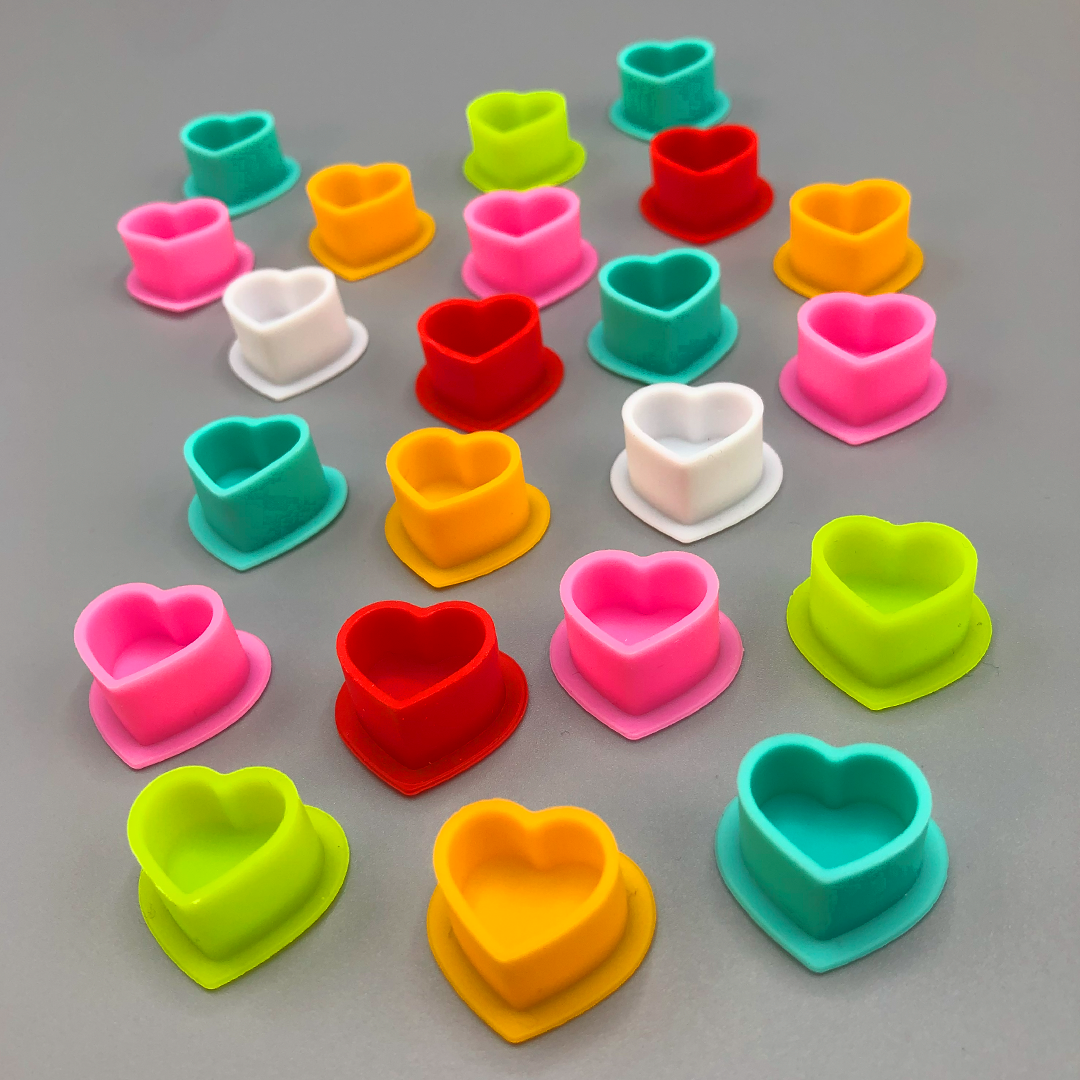 Silicone Hearts Ink Cap 12mm (100)