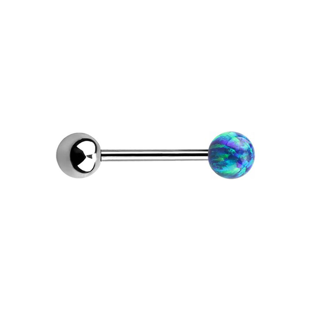 Single Opal Titanium Barbells 1.6mm - Dark Green