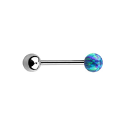 Single Opal Titanium Barbells 1.6mm - Dark Green