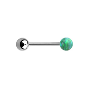 Single Opal Titanium Barbells 1.6mm - Green