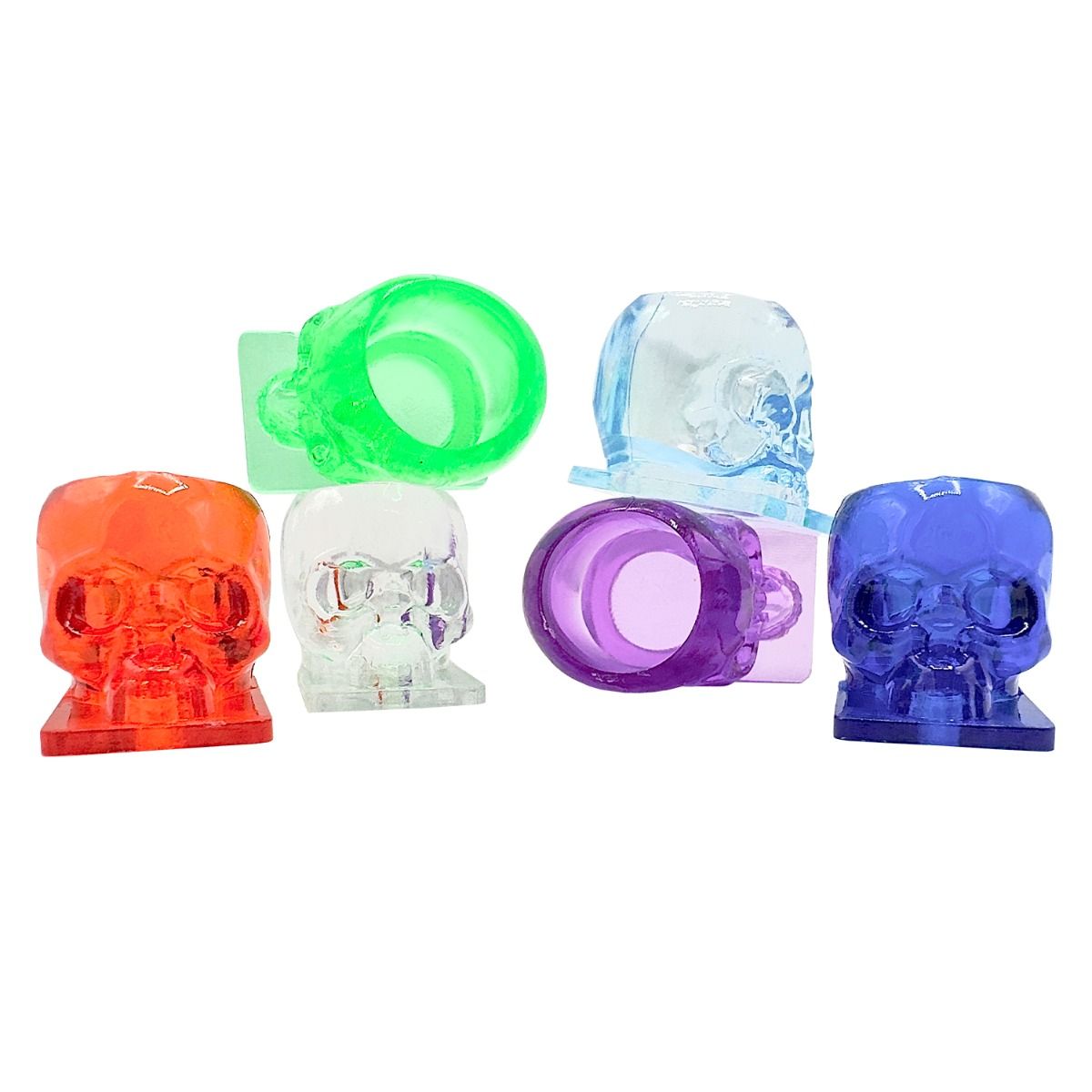 Skull Ink Cap Transparent Mixed 12mm (200)