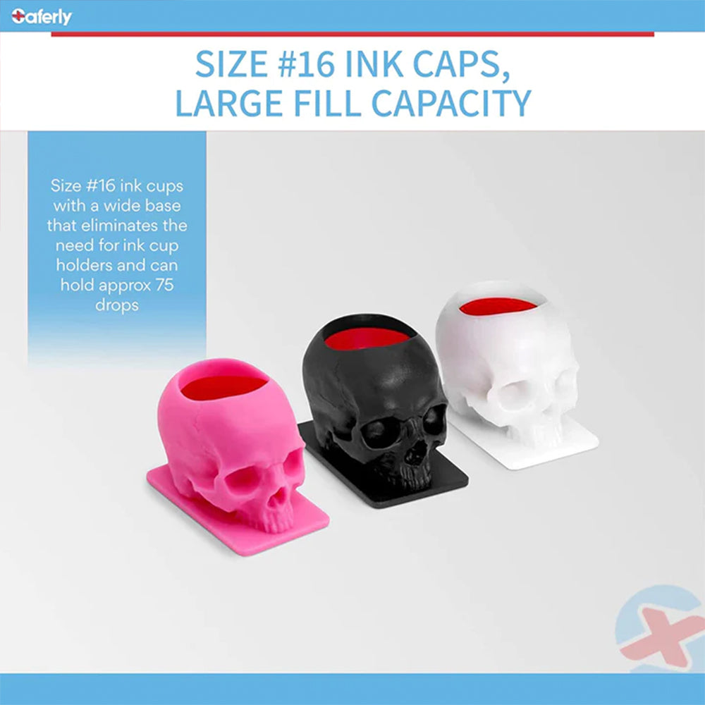 Saferly Skull Ink Cap Assorted 16mm (200)