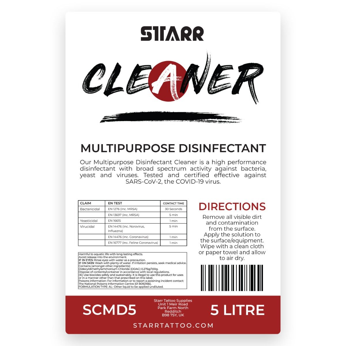 Starr Cleaner Multipurpose Disinfectant 5L
