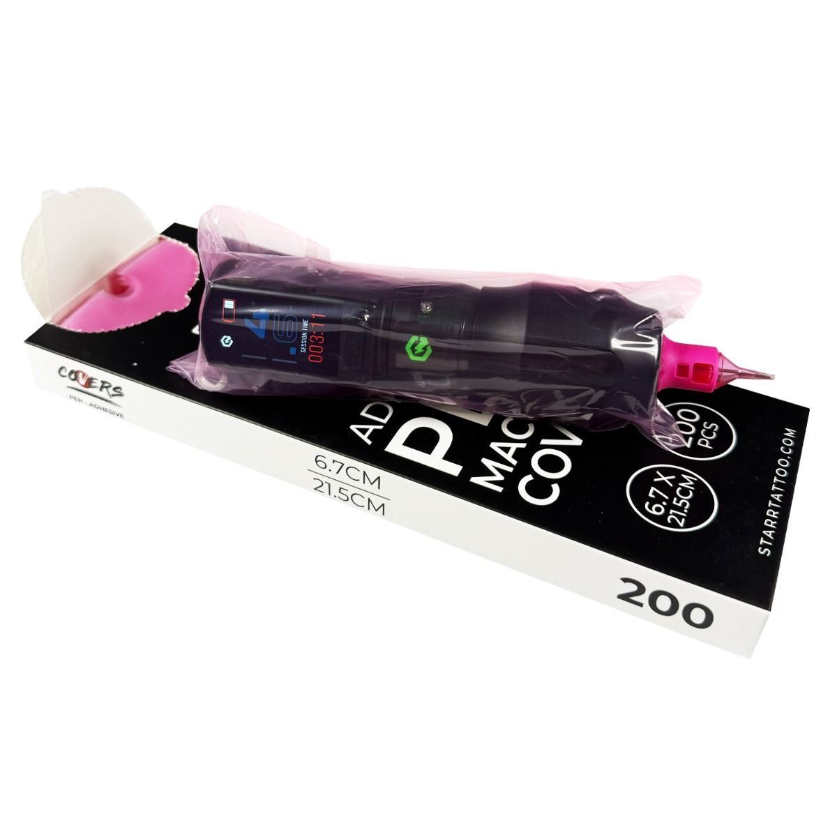 Starr Pen Machine Covers With Adhesive Strip Pink 21cm x 6.5cm 200