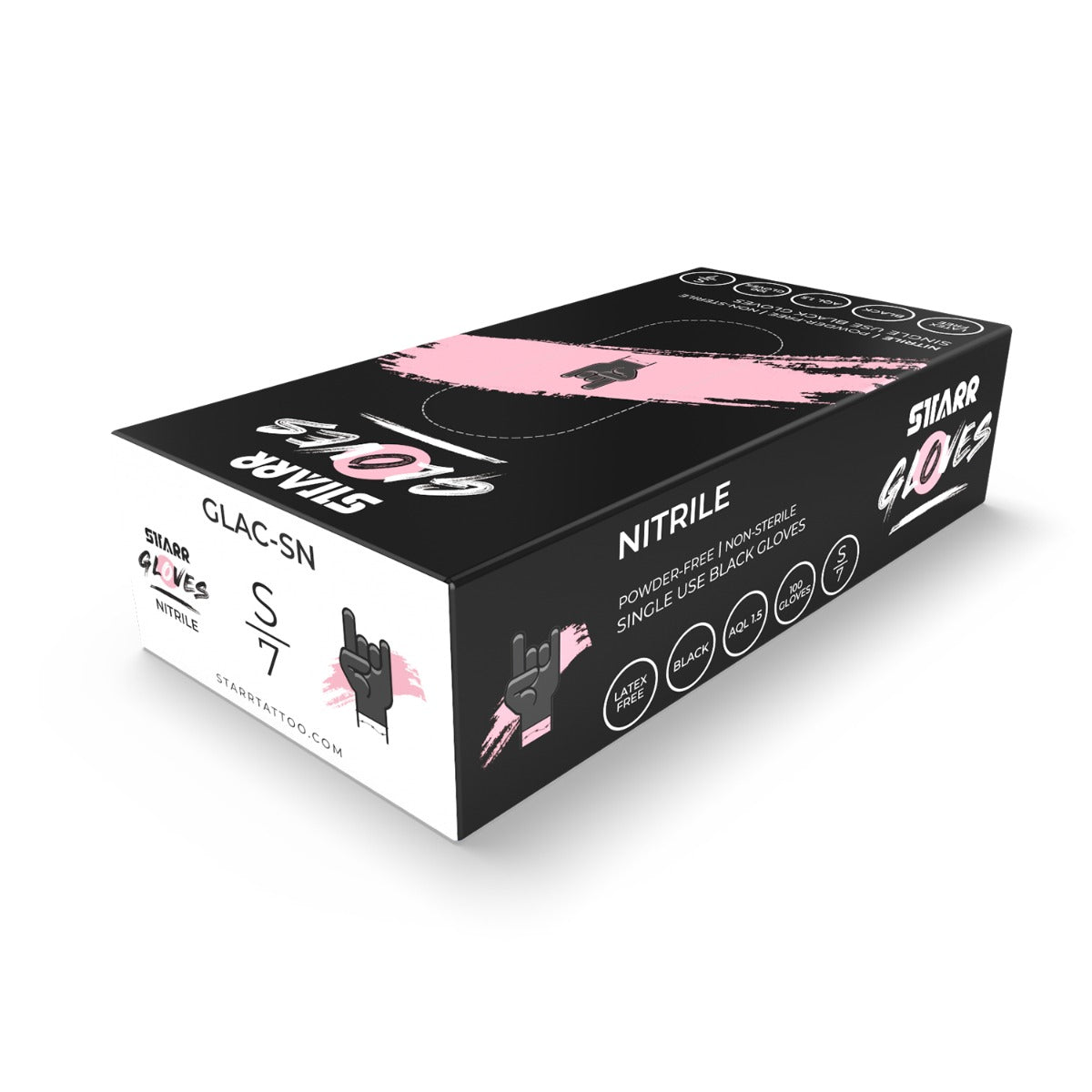 Starr Gloves Black Nitrile PF