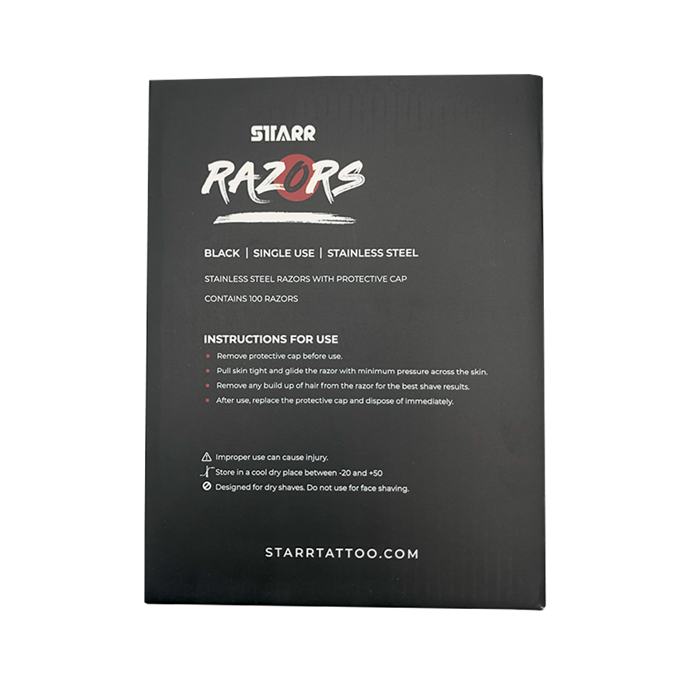 Starr Black Single Sided Razors (100)