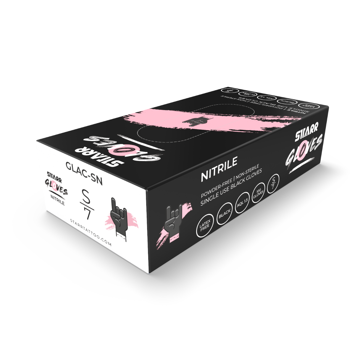 Starr Gloves Black Nitrile PF