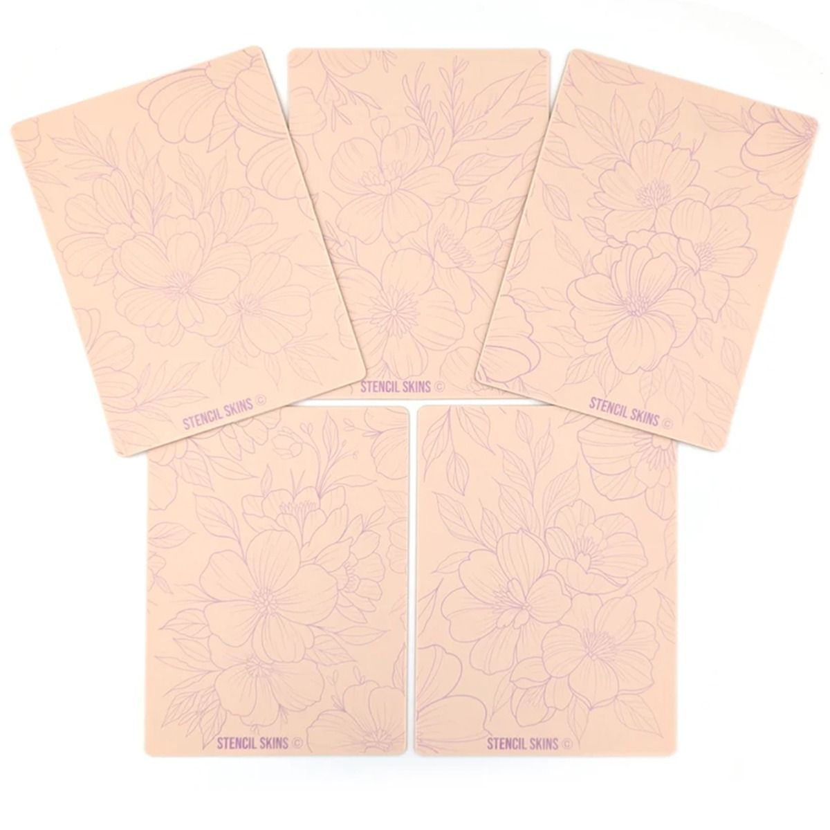 Stencil Skins Floral Set (5 A5 Sheets)