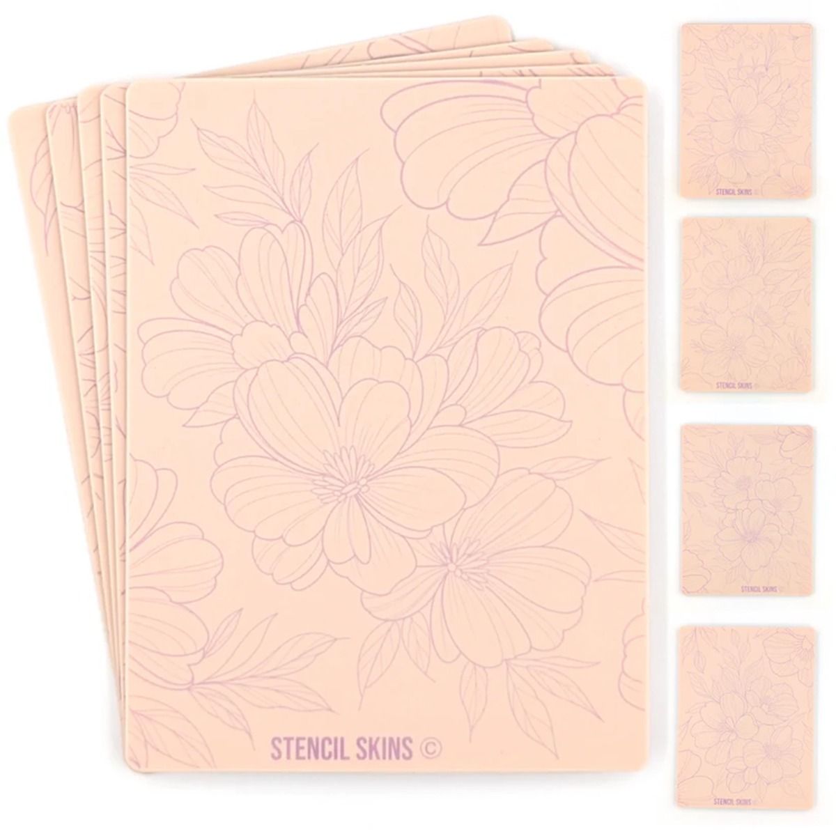 Stencil Skins Floral Set (5 A5 Sheets)