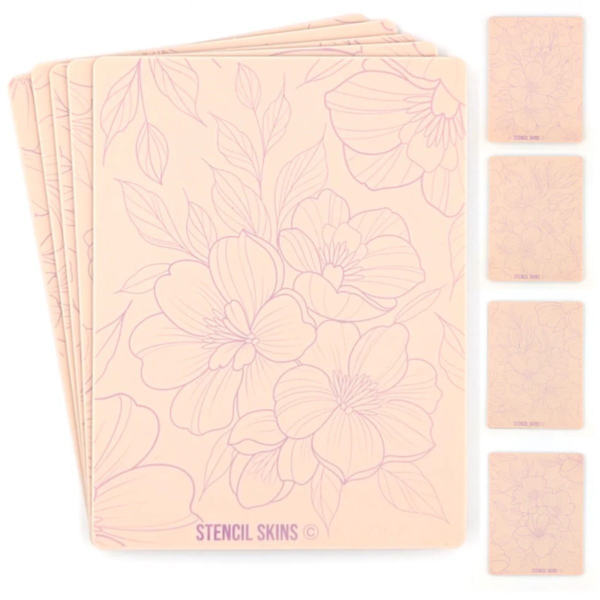 Stencil Skins Floral Set (5 A5 Sheets)