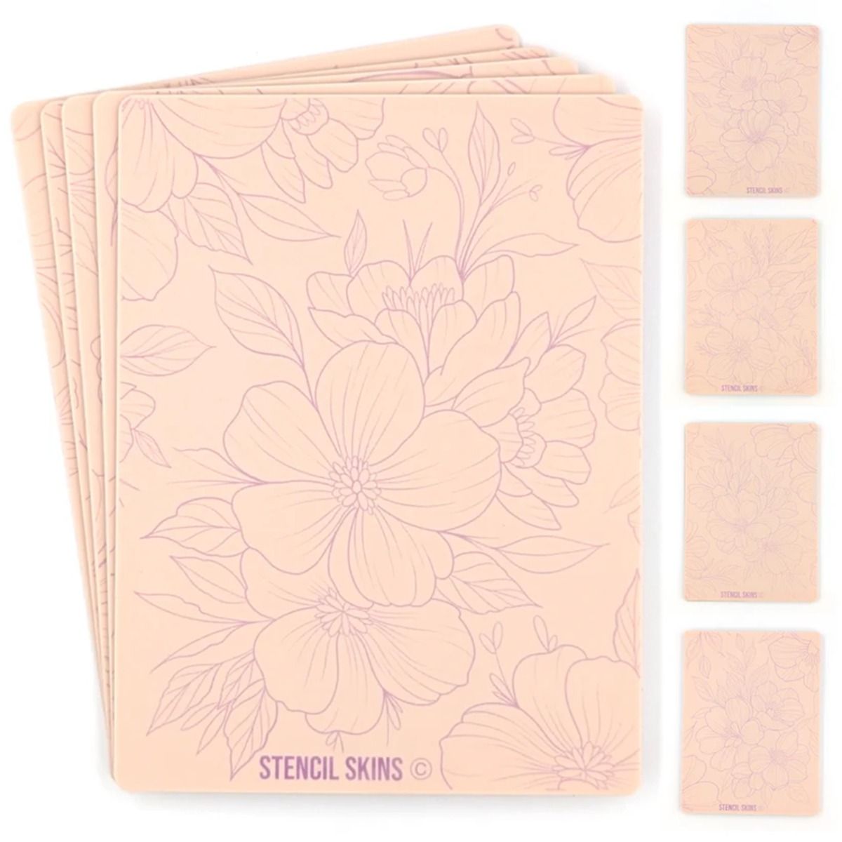 Stencil Skins Floral Set (5 A5 Sheets)