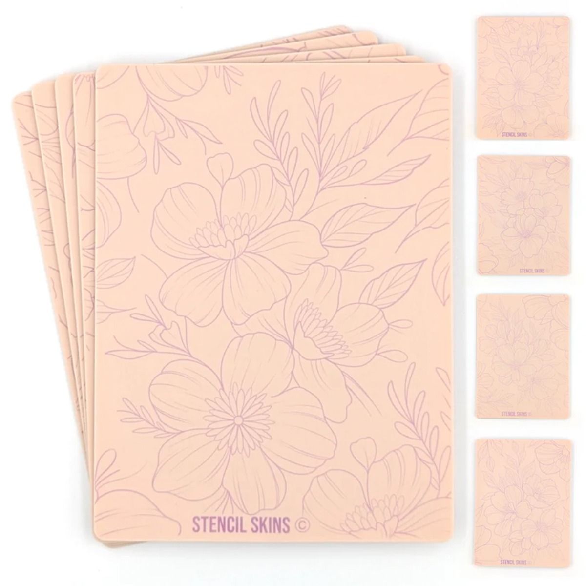 Stencil Skins Floral Set (5 A5 Sheets)