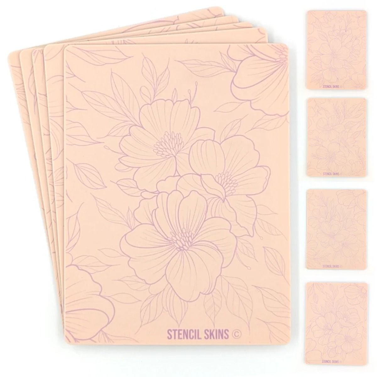 Stencil Skins Floral Set (5 A5 Sheets)