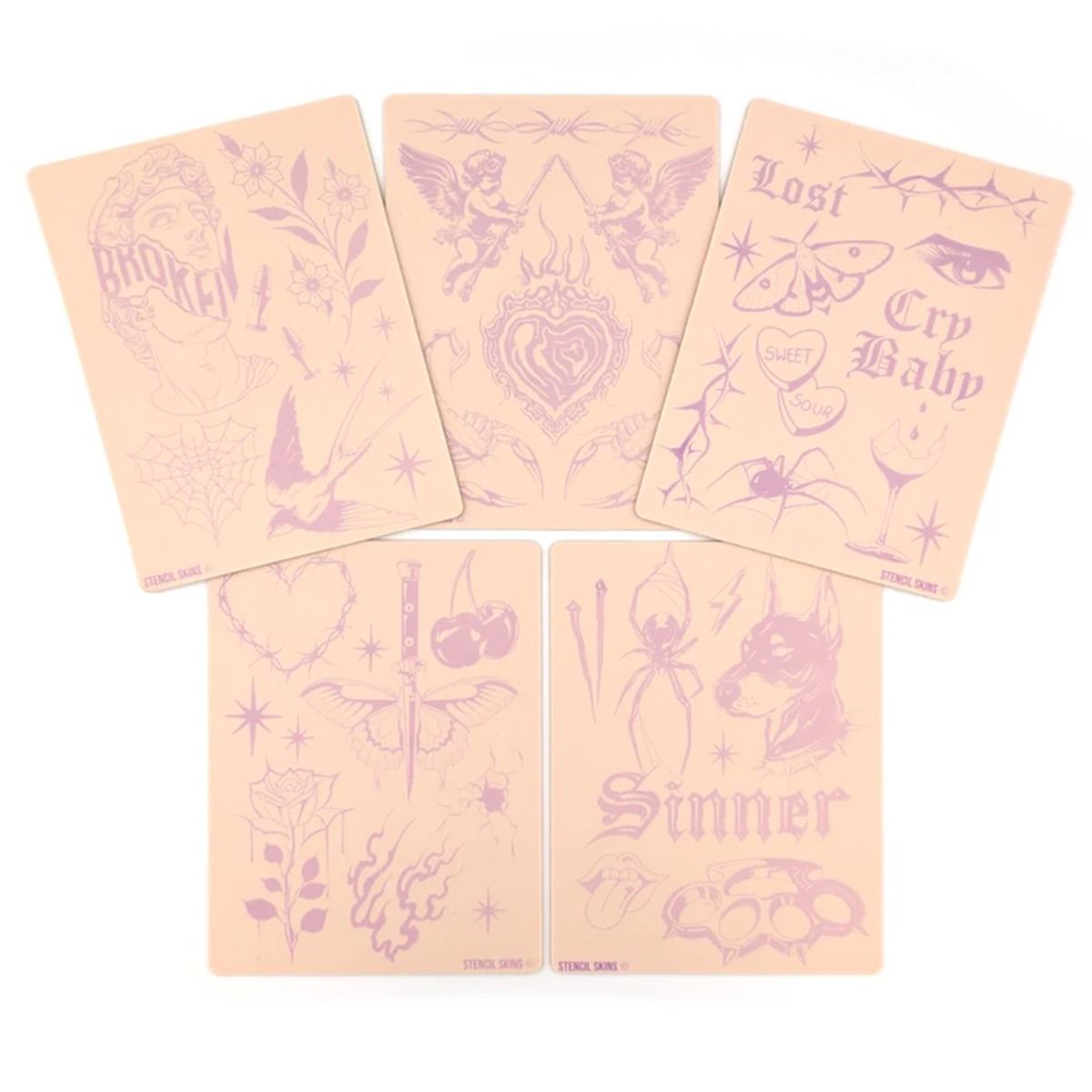Stencil Skins Patchwork Set (5 A5 Sheets)