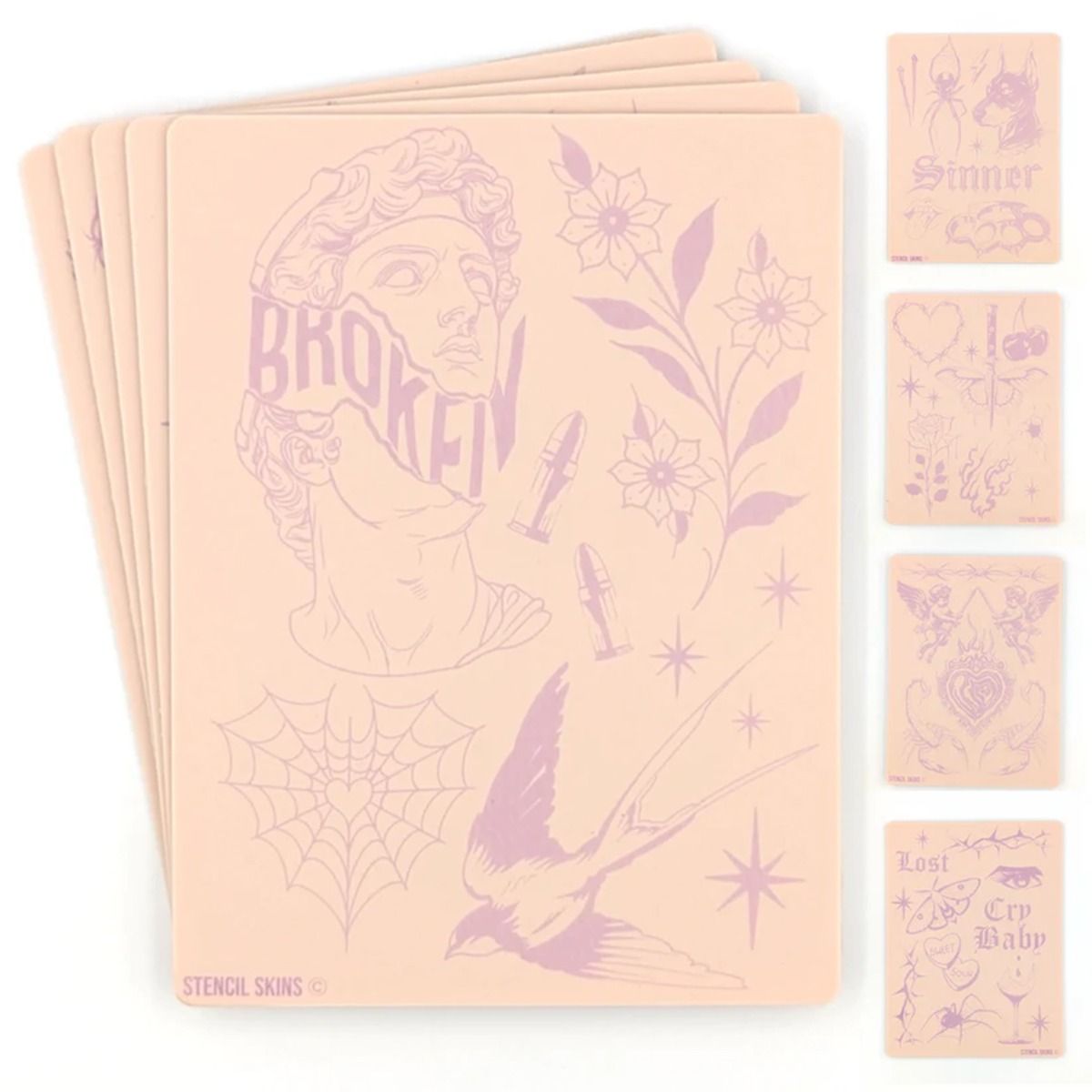 Stencil Skins Patchwork Set (5 A5 Sheets)