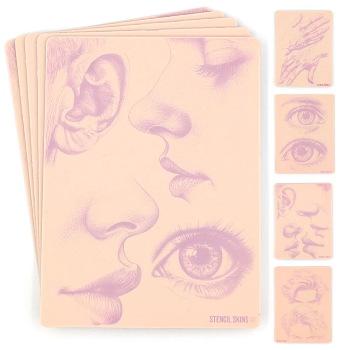 Stencil Skins Portrait Set (5 A5 Sheets)