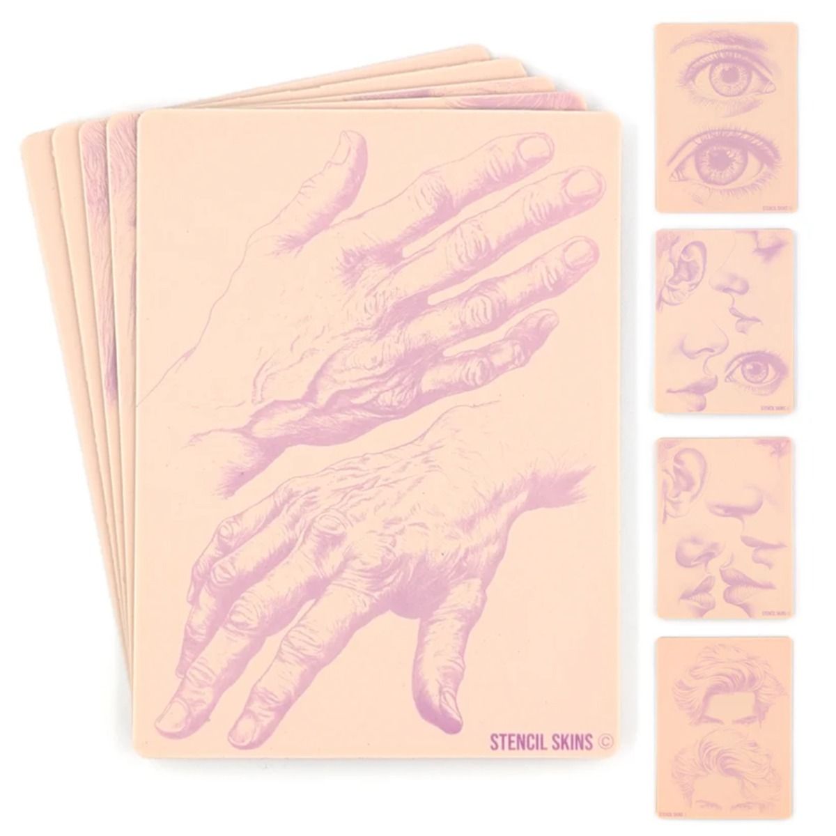 Stencil Skins Portrait Set (5 A5 Sheets)
