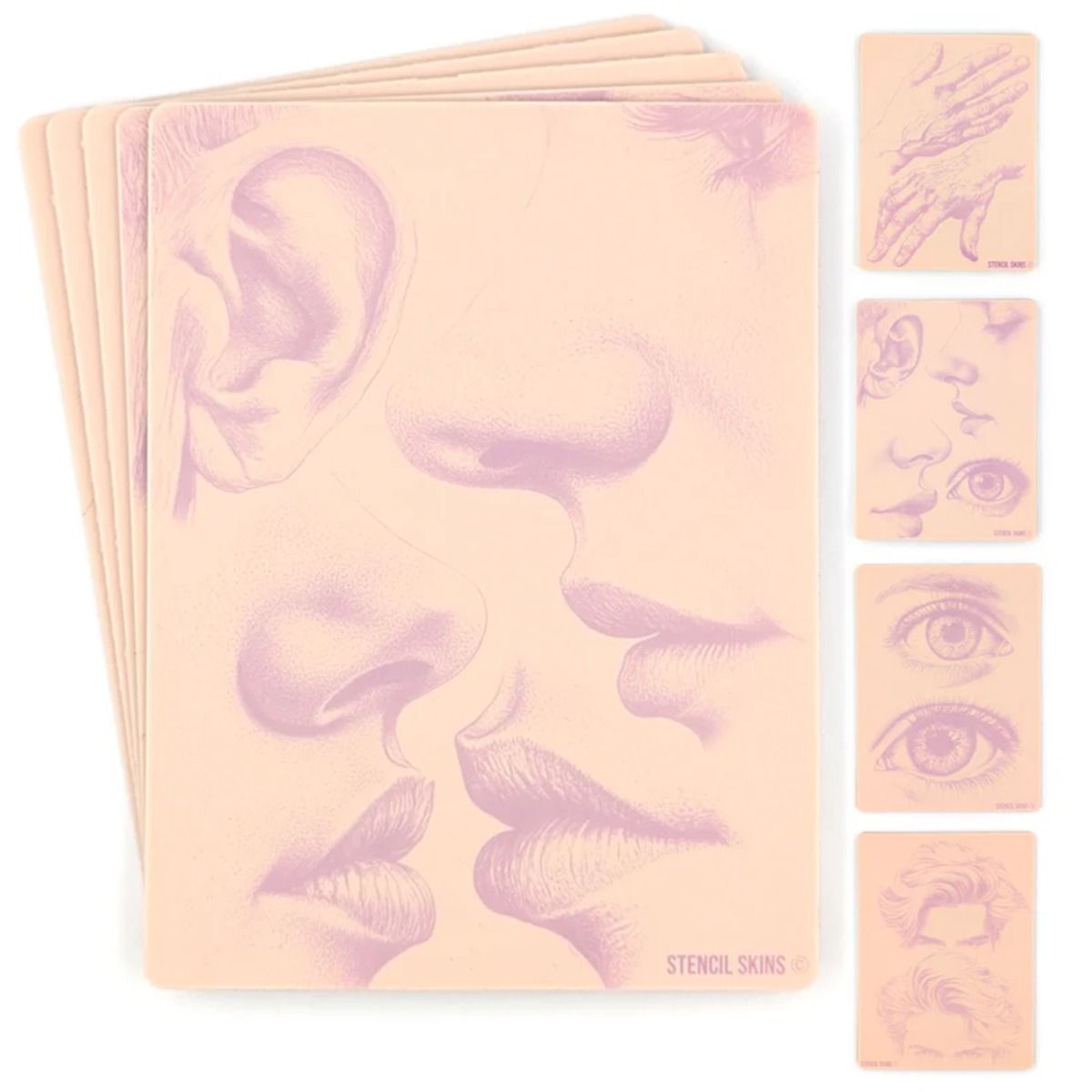 Stencil Skins Portrait Set (5 A5 Sheets)