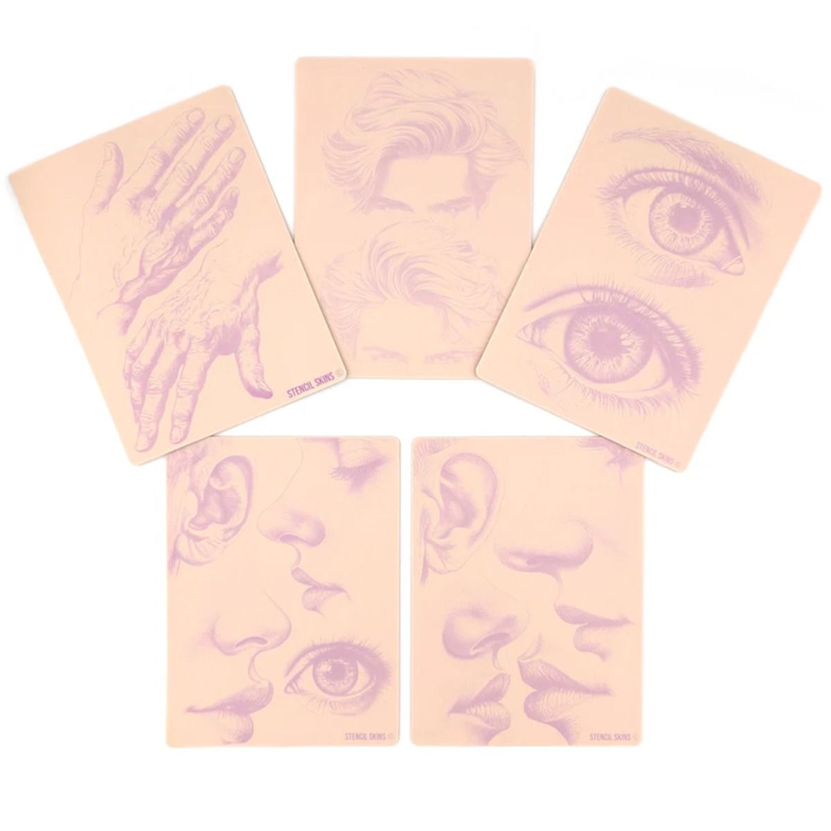 Stencil Skins Portrait Set (5 A5 Sheets)