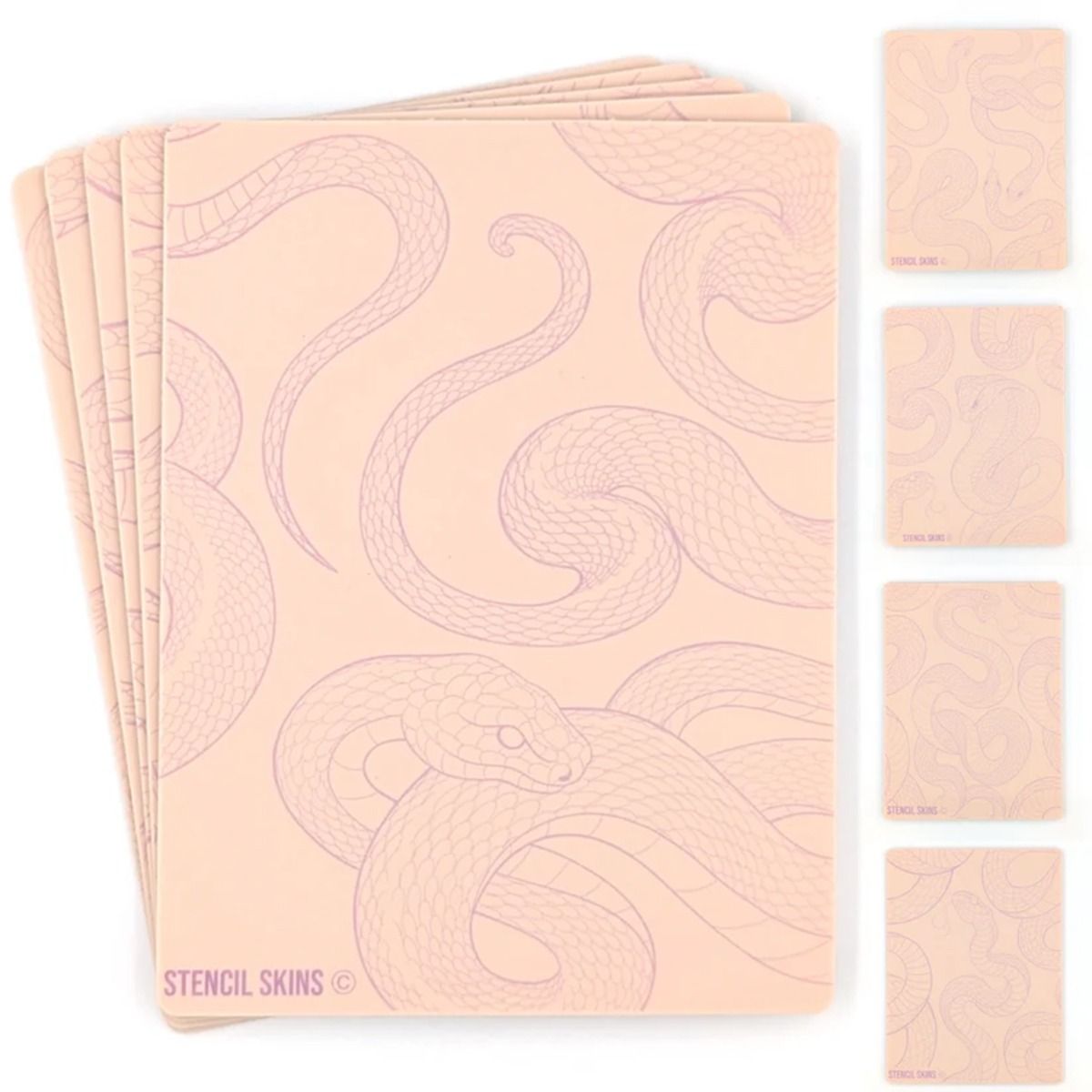 Stencil Skins Snakes Set (5 A5 Sheets)