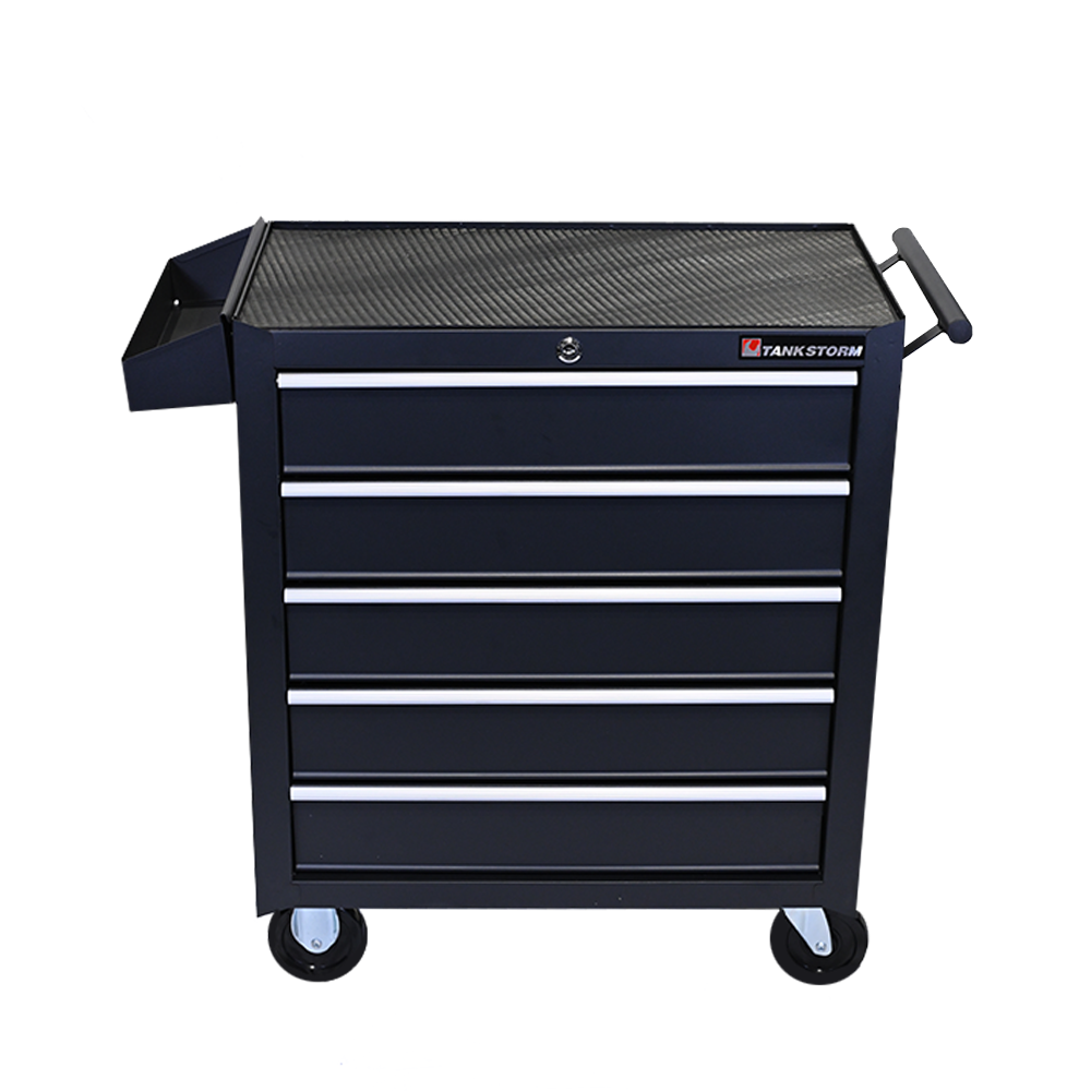 Professional Workstation Matt Black With 5 Drawers