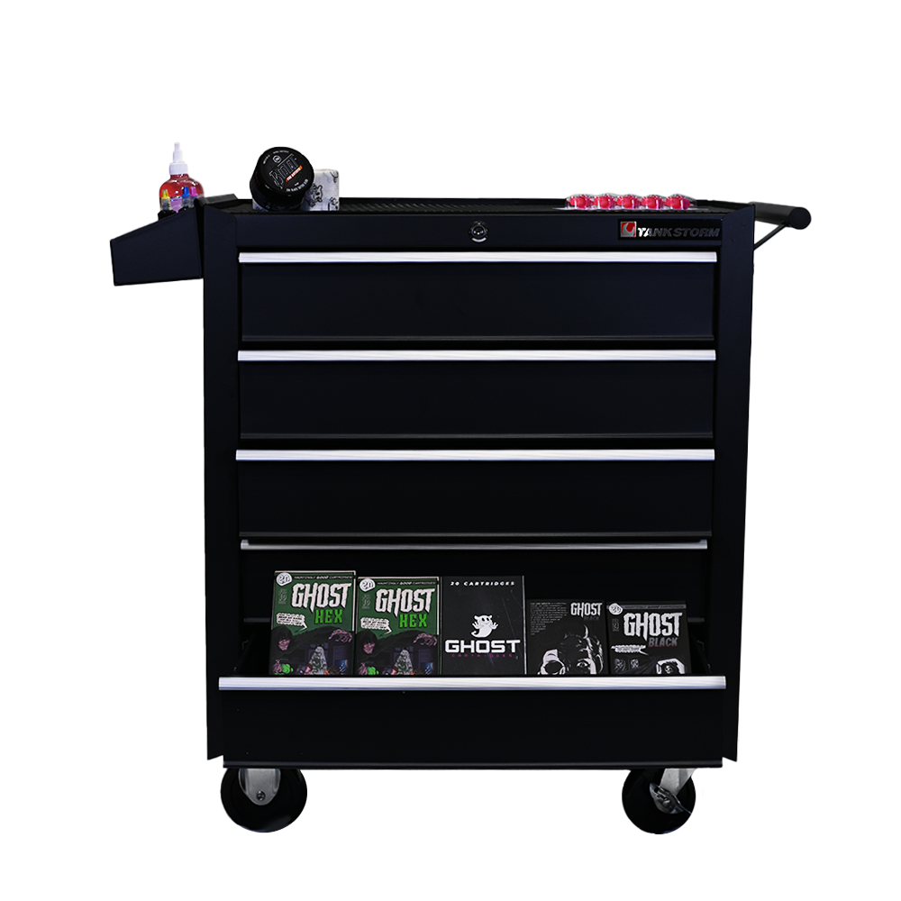 Professional Workstation Matt Black With 5 Drawers
