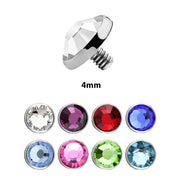 Titanium Dermal Top with Crystal 1.2mm x 4mm