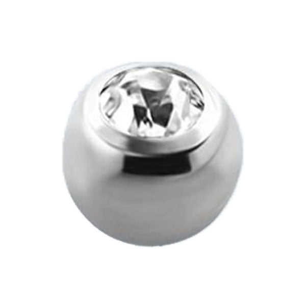 TITANIUM Jewelled Ball (Clear Crystal) 1.2x3mm (2)