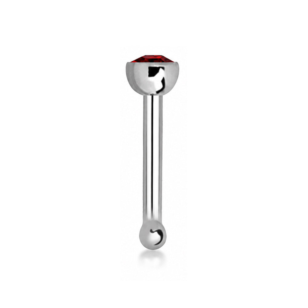 Titanium Nose Bone Straight 1mm with Crystal