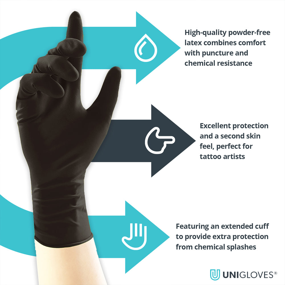 Select Black Long Cuff Latex Gloves