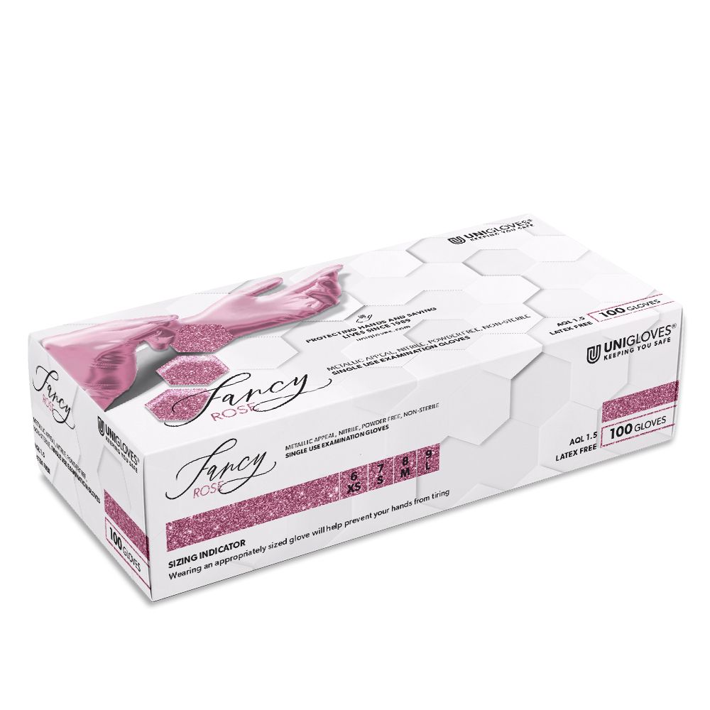 Uniglove Fancy Nitrile Gloves - Rose