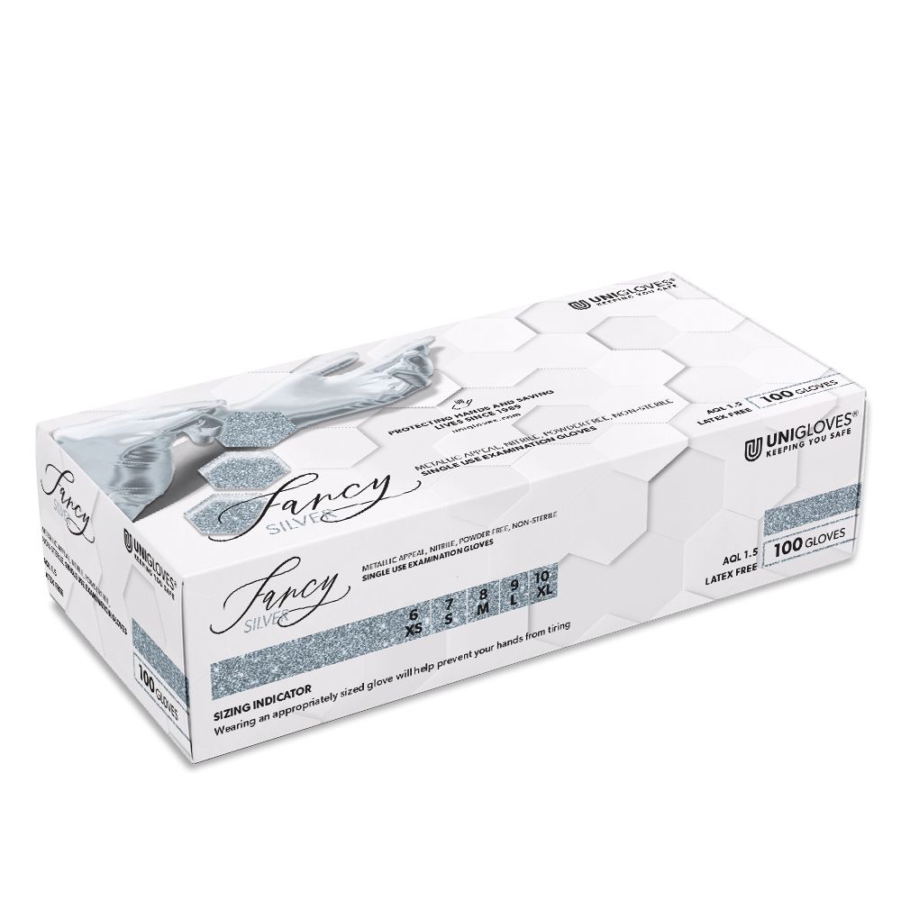 Uniglove Fancy Nitrile Gloves - Silver