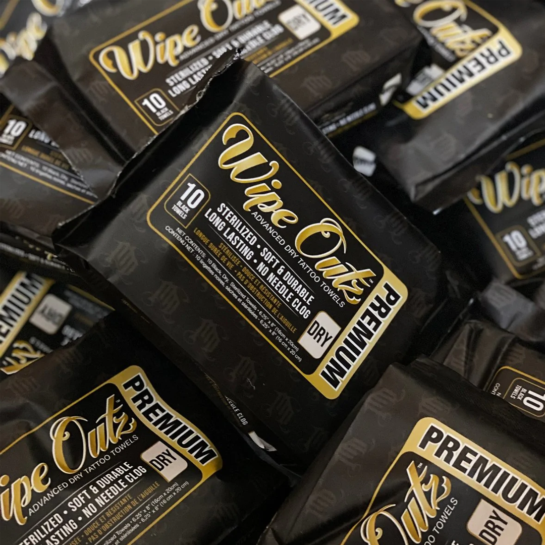 Wipe Outz Dry Black Tattoo Towels  (10)