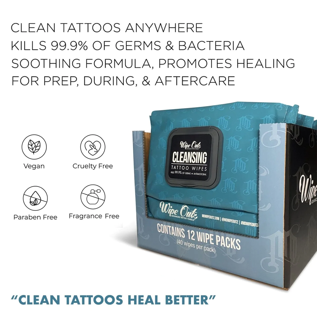 Wipe Outz Antibacterial Cleansing Tattoo Wipes (40)
