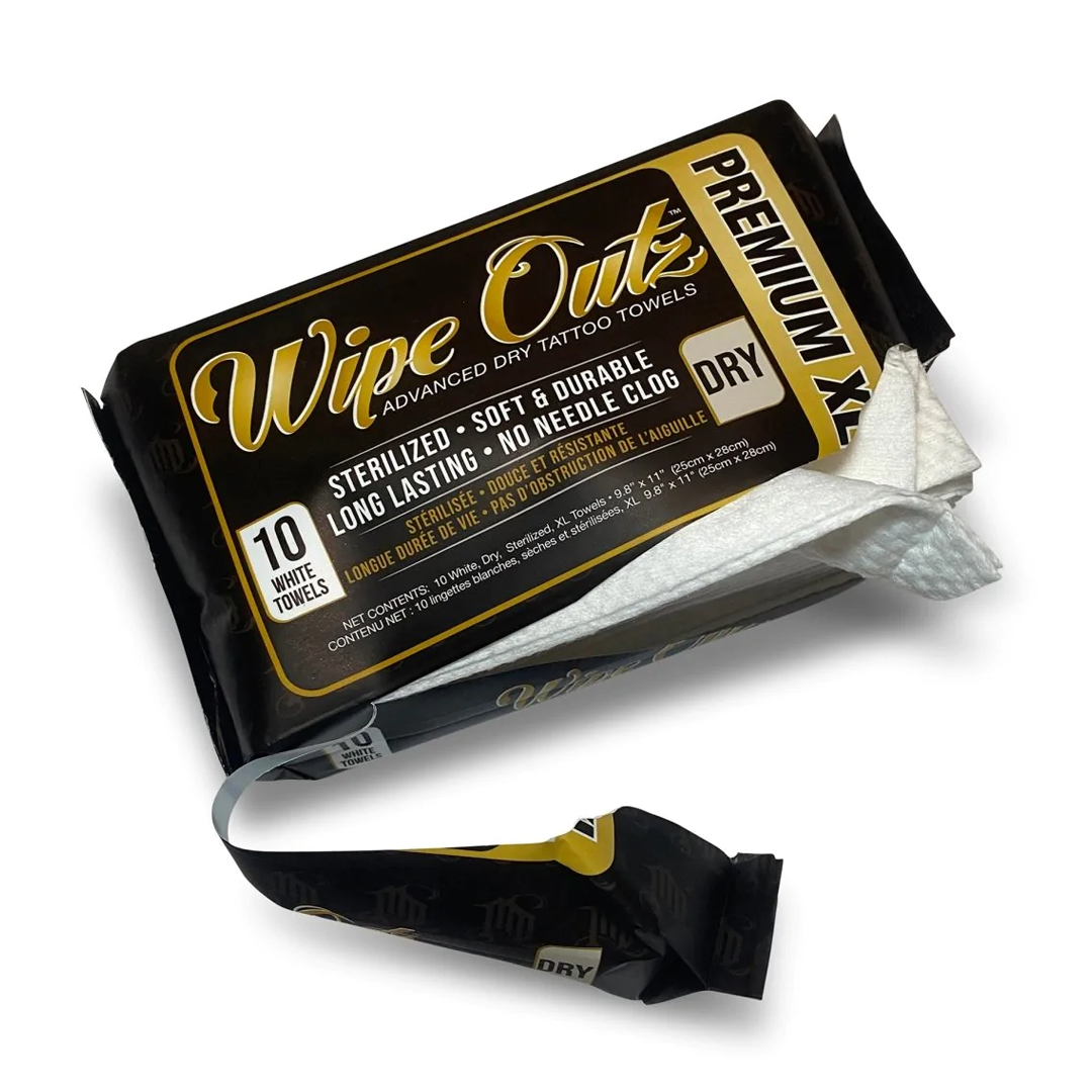 Wipe Outz Dry White Tattoo Towels XL (10)