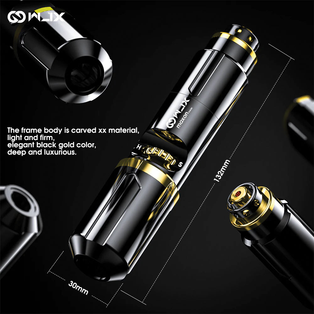 WJX Maxon Tattoo Pen Black + Gold